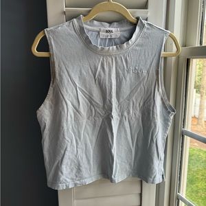 Light purple soul cycle brand boxy tank